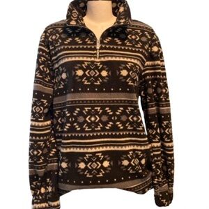 💙 Chic Patterned Cowl Neck Fleece Size L